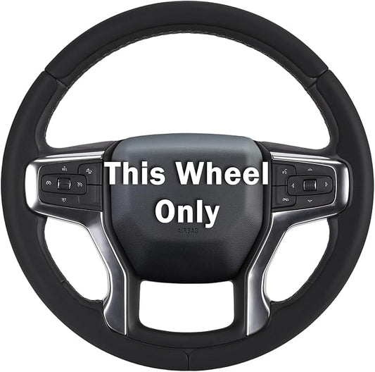 Steering Wheel Cover for Chevy Silverado 1500 2019-Present/ 2500 3500 2020-Present/Blazer 2019-Present (Gasoline Models)/ Suburban Tahoe 2021-2024, Car Steering Wheel Cover Accessories for Chevrolet