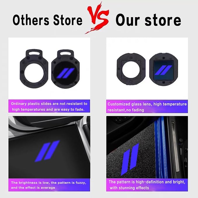 2pcs Never Fade Door Light Led Logo for Dodge Charger Daytona Hellcat All Car Models Projector Ghost Shadow Puddle Courtesy Step Lights (Blue)