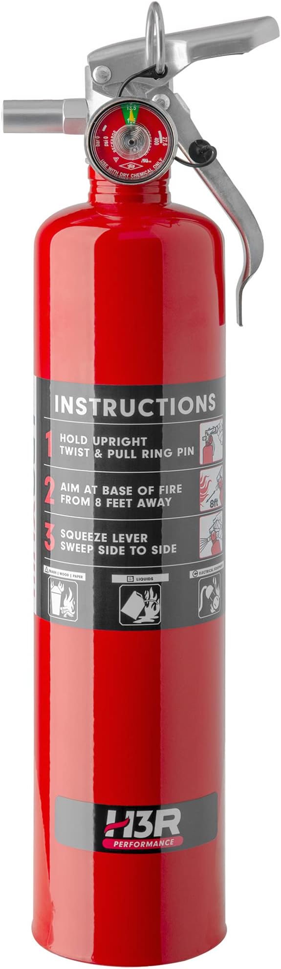 MaxOut ABC Fire Extinguisher for Vehicle, Marine & Home Safety | Car, Truck, Off-Road, UTV, RV, Boat | Refillable Dry Chemical | Mounting Bracket | UL Listed, USCG Approved | 2.5 lbs Red