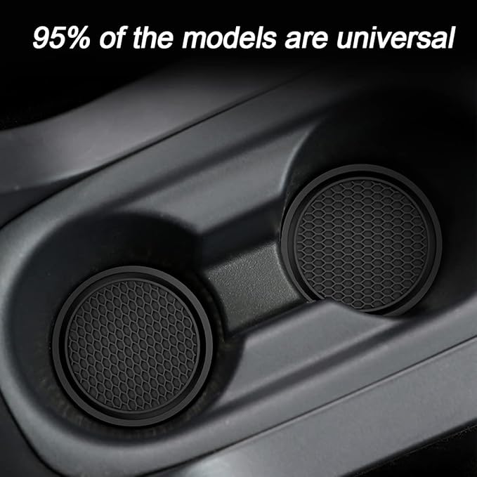 XINLIYA Car Cup Holder Coaster, 4 Pack 2.79 Inch Diameter Non-Slip Universal Insert Coaster, Durable, Suitable for Most Car Interior, Car Accessory for Women and Men (Black)