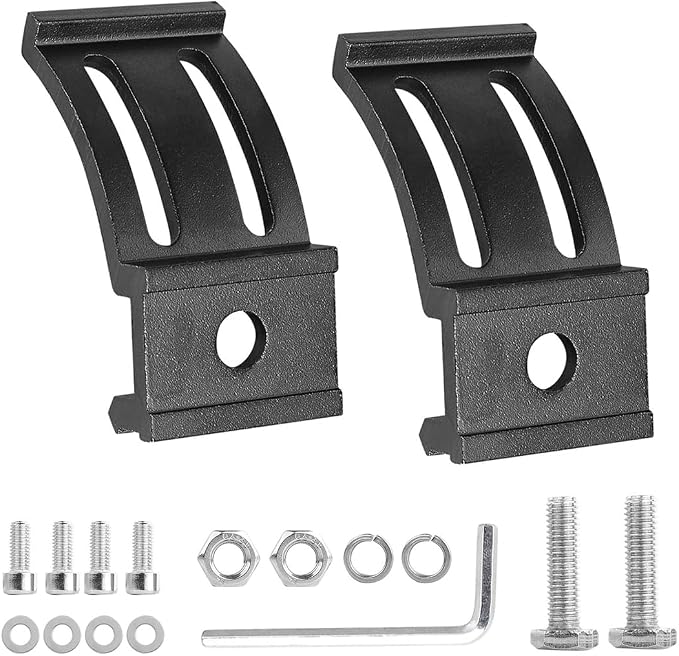 Slide Mounting Bracket LED Bar Base Mounting Brackets Universal Adjustable Side Bracket Kit for Most Work Lights Pod Lights from 4 inch up to 52 inch (Pack of 2)