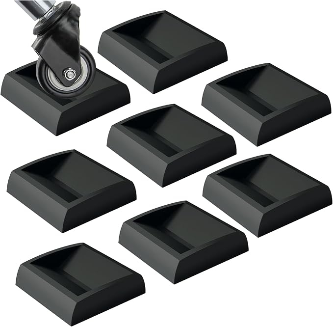 WELLGO Bed Stoppers & Furniture Cups 8pack 2"x2" - Premium Silicone Casters Furniture Wheel Stoppers fit All Wheels of Furniture, Sofa Bed Chairs-Made up of Solid Silicone Prevents Scratches