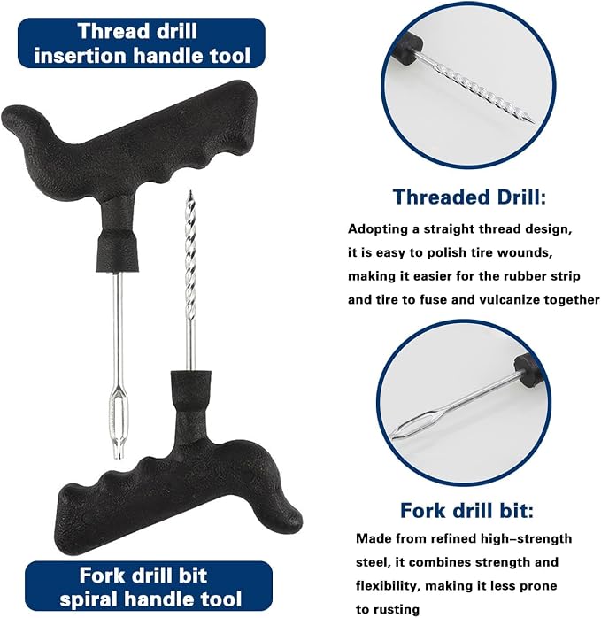 Tire Repair Nail Vacuum Tire Repair Kits Tire Screws Plug Fast Tool Self-Service Suitable for Car Motorcycle Jeep Tire Puncture Repair (50Pcs)