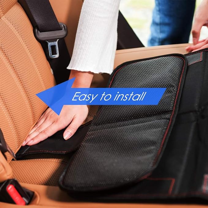 funbliss Car Seat Protector, Black, 2 Packs | Waterproof, Thickest Padding, For Baby Child & Dog, Protects Automotive Vehicle Leather