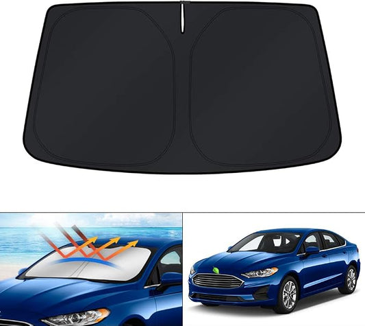 KUST Windshield Sun Shade for Ford Fusion 2013-2020 2021 Accessories Window Screen Sun Visor Protector Foldable Blocks UV Rays Keep Car Cooler