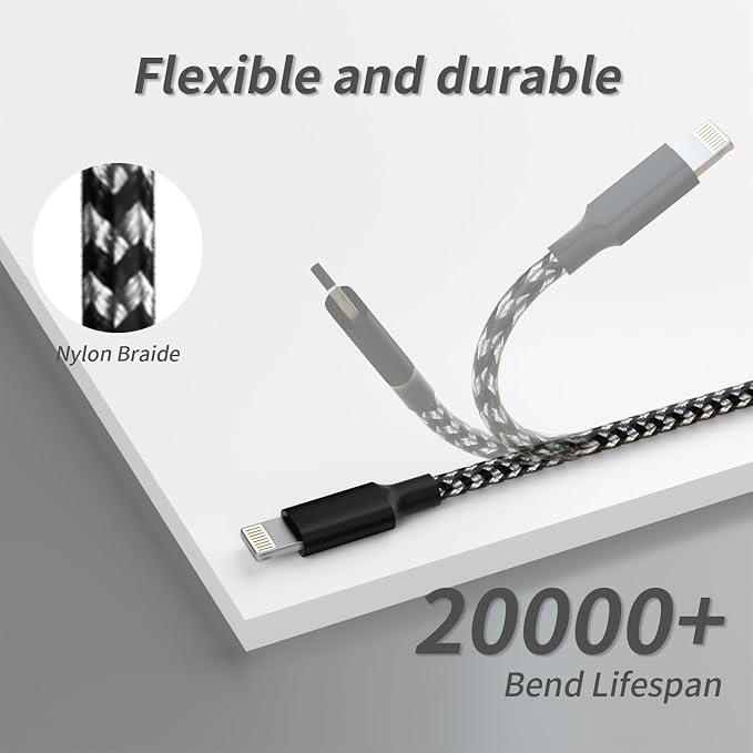 Travel Essentials Multi Charging Cable, USB Cable Universal Charger, 2Pc4FT | 3 in 1 Phone Charger Cord with Type-C, Micro USB, L Port, Travel Charger for iPhone 17-8/Android, Car Camping Essentials