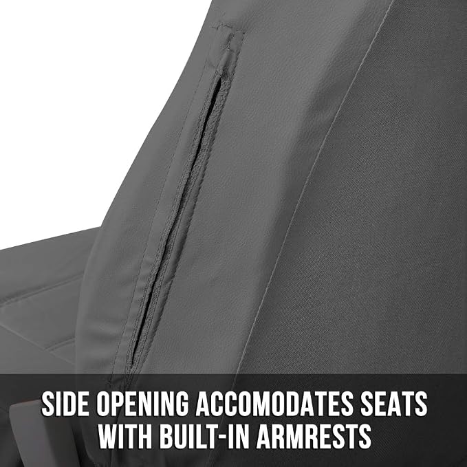 carXS Gray Leather Car Seat Covers Front Seats Only, 4-Piece Faux Leather Seat Covers for Cars, Includes Front Seat Covers, Automotive Seat Covers for Trucks SUV