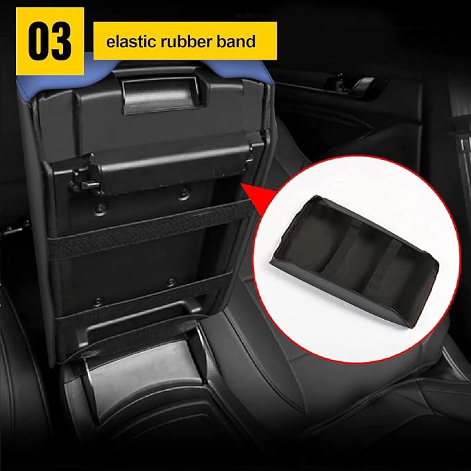 AOMSAZTO Console Covers for 2012-2015 Honda Civic Armrest Covers for Honda Civic Black with Blue Leather | Armrest Covers, Leather, Water-proof