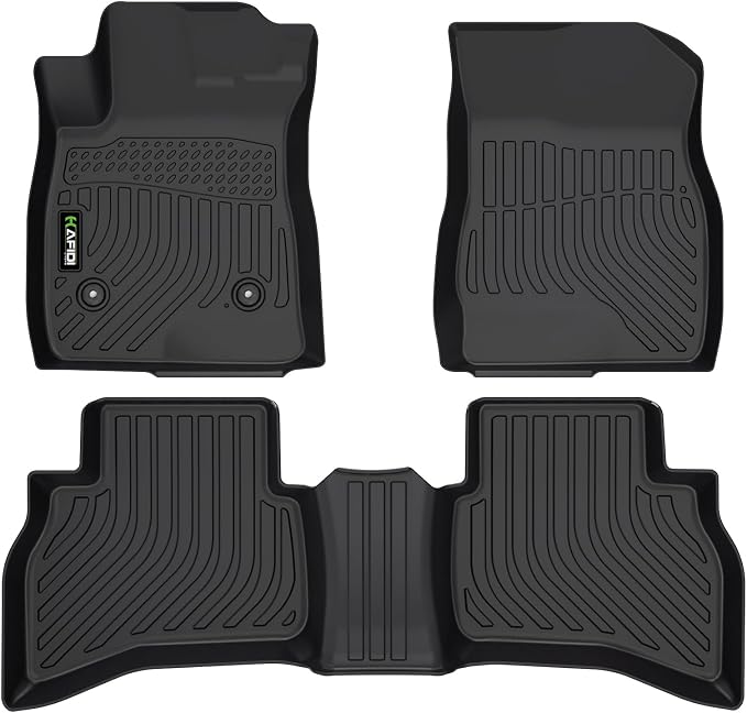 Floor Mats Custom for Chevy Trailblazer (AWD Only) 2021-2026 All Weather Protection TPE Heavy Duty Non-Slip Automotive Floor Liners Fits Front& 2nd Row Full Set Accessories, Black