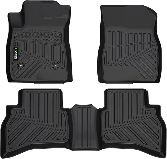 Floor Mats Custom for Chevy Trailblazer (AWD Only) 2021-2026 All Weather Protection TPE Heavy Duty Non-Slip Automotive Floor Liners Fits Front& 2nd Row Full Set Accessories, Black