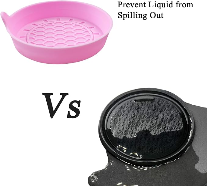 Amooca Automotive Cup Holders Universal Car Cup Coaster Waterproof Non-Slip Sift-Proof Spill Holder Car Interior Accessories 2 Pack Pink