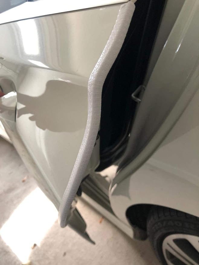 Winunite 65.6ft (20m) No Glue Car Door Edge Guards White | Stop parking lot dings, U-shaped rubber, fits sedans trucks SUV, weather-resistant, protect against paint chips & scratches