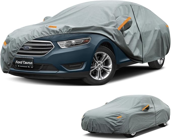 Kayme Heavy Duty Car Cover Custom Fit Ford Taurus(1991-2026), Waterproof All Weather for Automobiles, Full Exterior Covers Sun Rain UV Protection.