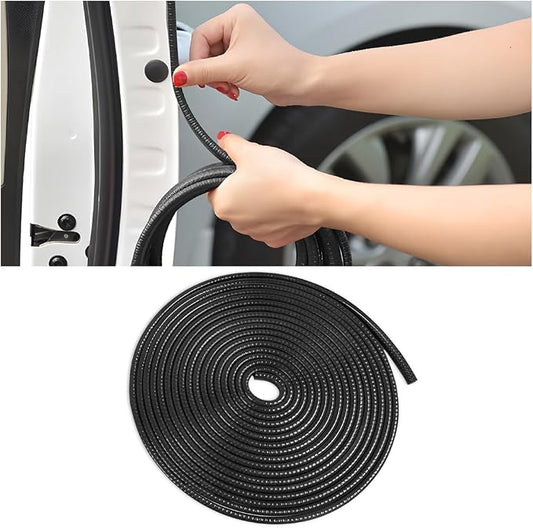 Osilly Car Door Edge Guards, 16Ft Rubber Seal Car Door Edge Trim, U Shape Door Edge Protector Guard, Aluminum Weather Proofing Automotive Door Edge Molding Protection for Most Car (Black)