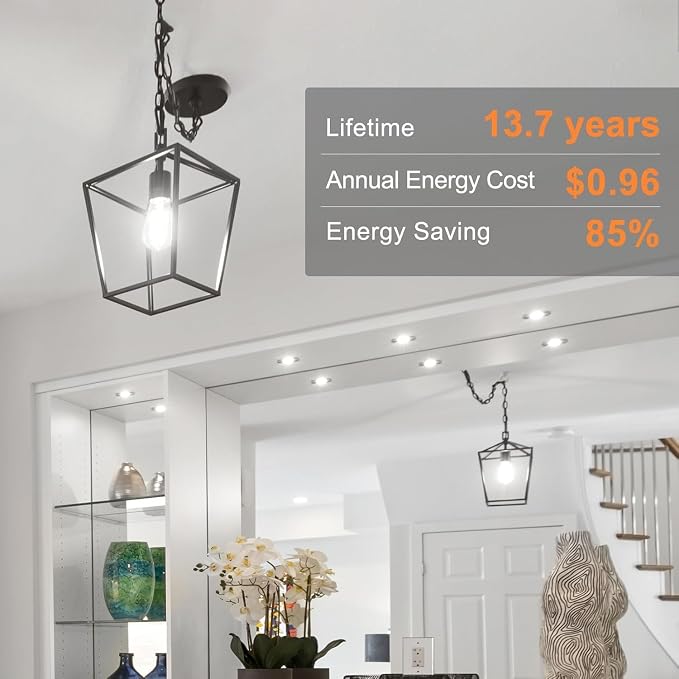 TJOY LED Edison Light Bulbs, E26 Dimmable Vintage Bulb, 8W = 60W Equivalent | Daylight White 5000K, 800LM, E26 Base, ST19/58, 80+CRI, Clear Glass, Antique Decorative Filament Bulb for Living Room, 20Pack