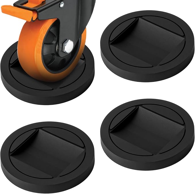 Bed Stoppers to Prevent Sliding - 4 Pack Furniture Wheel Stopper for Hardwood Floor - Rubber Bed Frame Stop Caster Cups fit All Wheels of Furniture, Sofa, Chairs