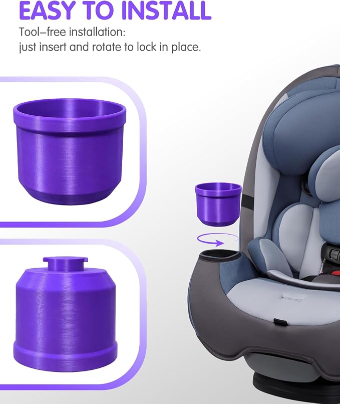2 Pack Cup Holder Replacement for Safety 1st Grow and Go & EverFit, Maxi-Cosi Pria, Cosco All-in-One Car Seats (Model #C6577), Dual Cup Holders Set, Purple