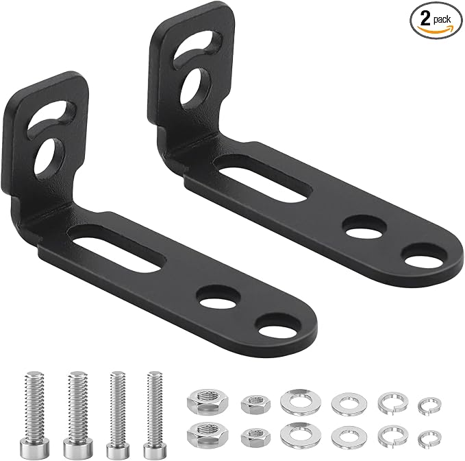 jose2015 2PCS Motorcycle Fog Light Bracket L Shaped Mounting Bracket, Universal Extension Holder Spotlight Driving Light Mount Brackets Black