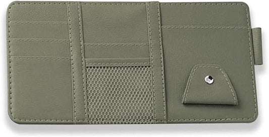 1 Pack Car Sun Visor Organizer, Sunglasses Holder for Car Sun Visor, Auto Interior Accessories Pocket Organizers Can Store for Sunglasses, Documents, Cards, Pen, Drivers License (Grey)
