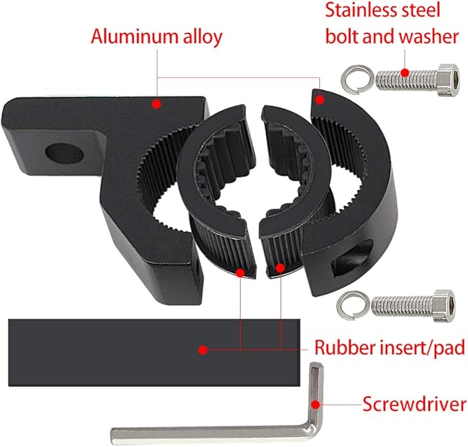 Motorcycle Bull Bar Mounting Bracket 2PCS Horizontal Light Mount Clamp Kit for 0.75" /0.87"/1.1"/1.25" Tubes fit for LED Driving Lights, Spotlights Fits Truck, ATV, & Motorcycle Crash Bars