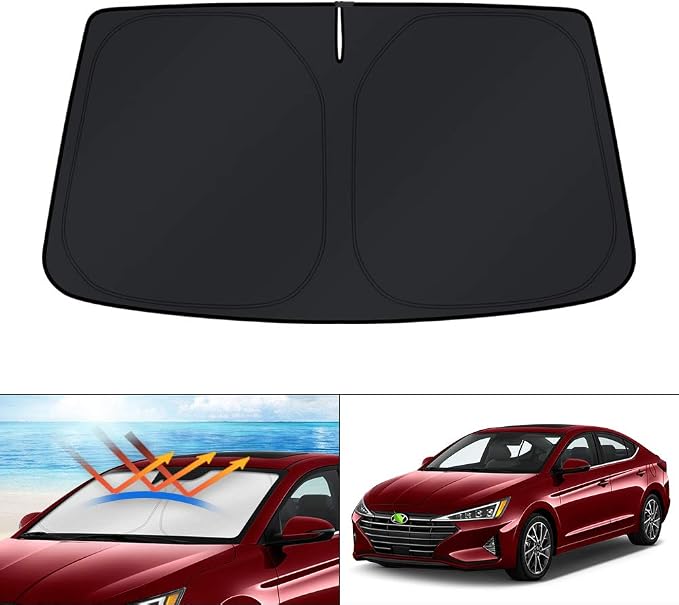 KUST Windshield Sun Shade for Hyundai Elantra 2017 2018 2019 2020 Accessories Custom Fit Sunshade Foldable Sun Visor Protector Block UV Rays