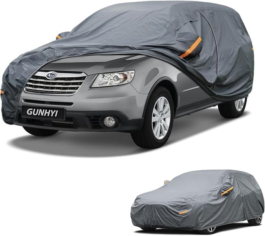GUNHYI Premium Car Cover Custom Fit Subaru Tribeca, 16 Layers Heavy Duty Car Cover Waterproof All Weather with Zipper Door for Sun Rain Snow Dust Uv Protection