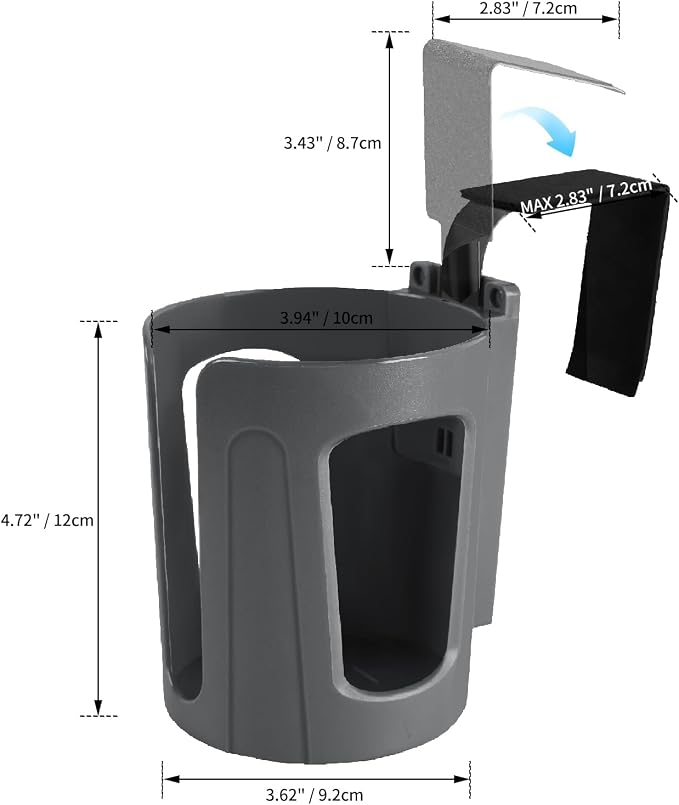 LITTLEMOLE Large Car Door Cup Holder, Side Window Seat Armrest Drink Holder | Shockproof, Scratchproof, Doesn't Scratch Tint, Holds Large 8-40 oz. Bottles, Mugs and Other Big Drinks in 3.15"-3.93"
