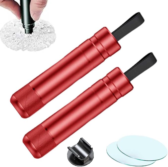 Car Window Breaker Tool,Car Window Breaker,Safe Hammer Car Window Breaker,Car Window Breaker and Seatbelt Cutter,Car Underwater Window Breaker,Car Hammer Seatbelt Cutter Window Breaker (Red 2PCS)