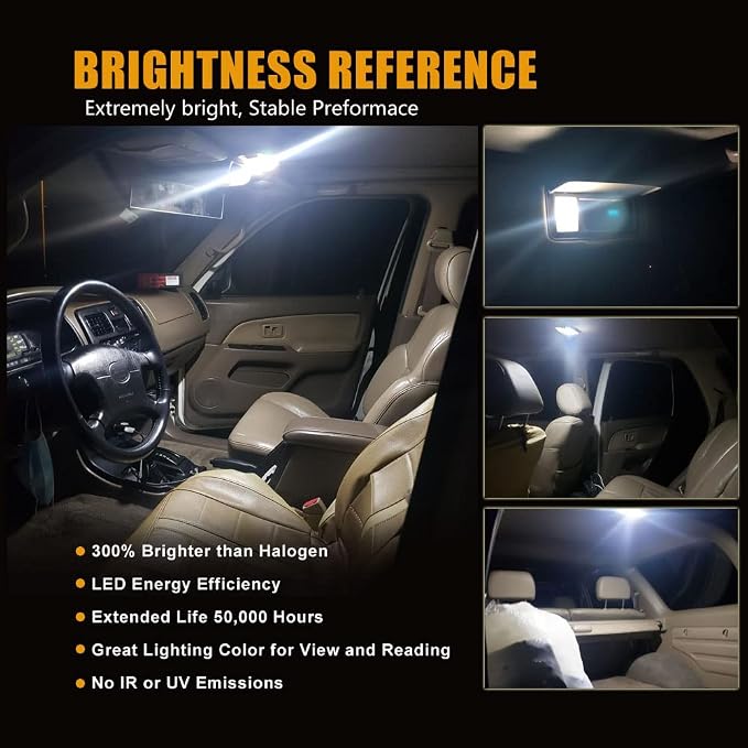 Interior LED Light Kit Compatible with 1996-2002 Toyota 4Runner | Including 13-pc Bulb 12V White 6000k Lighting
