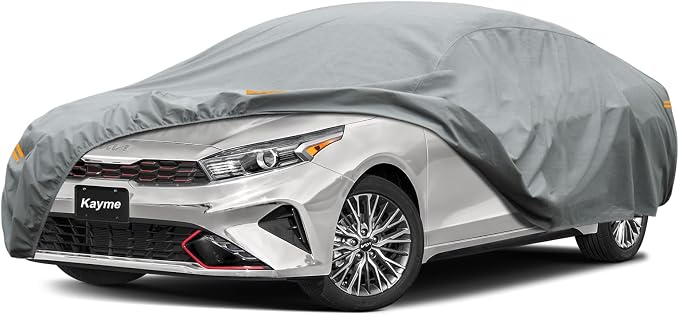 Kayme Heavy Duty Car Cover Custom Fit Kia Forte (2017-2025) Waterproof All Weather for Automobiles, Full Exterior Covers Sun Rain UV Protection.（Deliver About 3-10 Days）