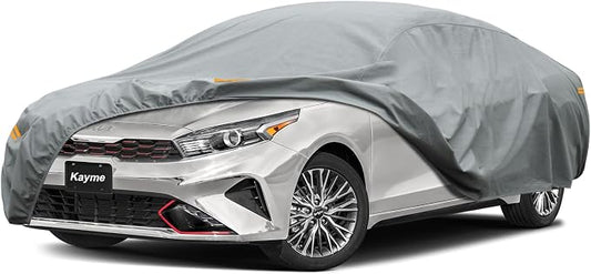 Kayme Heavy Duty Car Cover Custom Fit Kia Forte (2017-2025) Waterproof All Weather for Automobiles, Full Exterior Covers Sun Rain UV Protection.（Deliver About 3-10 Days）