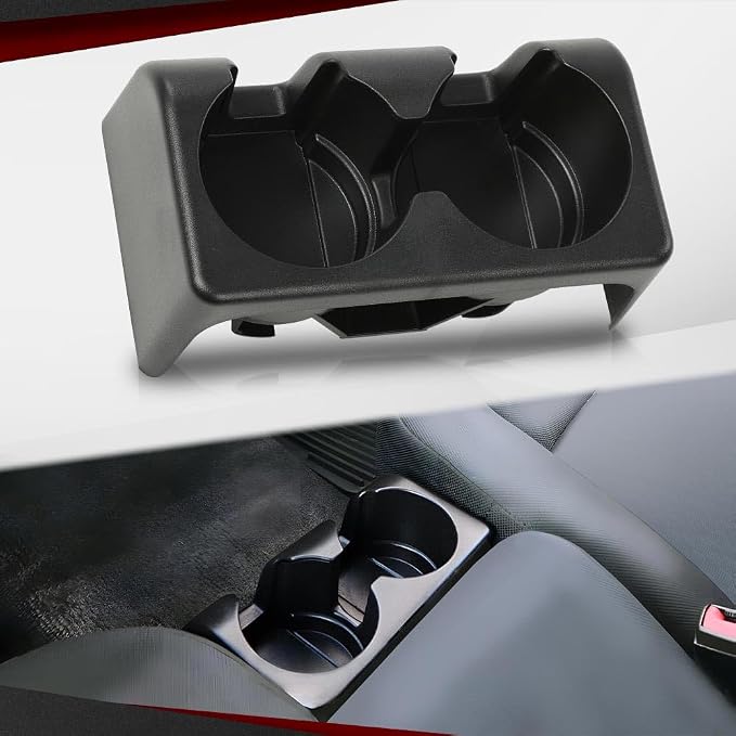 CROSSDESIGN Front Rear Bench Seat Dual Cup Holder Center Console Insert | Compatible with Chevy Colorado/GMC Canyon 2004-2012 19256630 89039574 89039575 19121876