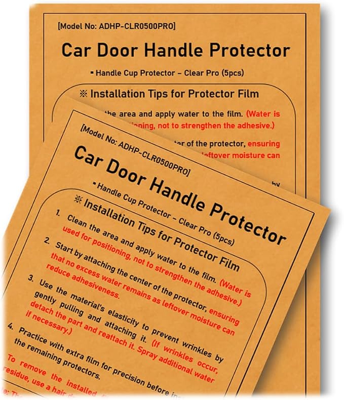 [3M]-5pcs(Pro) Customized Car Door Handle Cup Protector Made with 3M PPF | Made with 3M Paint Protection Film Pro Series, Sticker/Guard, Clear(Transparent), Anti Scratch, Universal Fit for Most Cars
