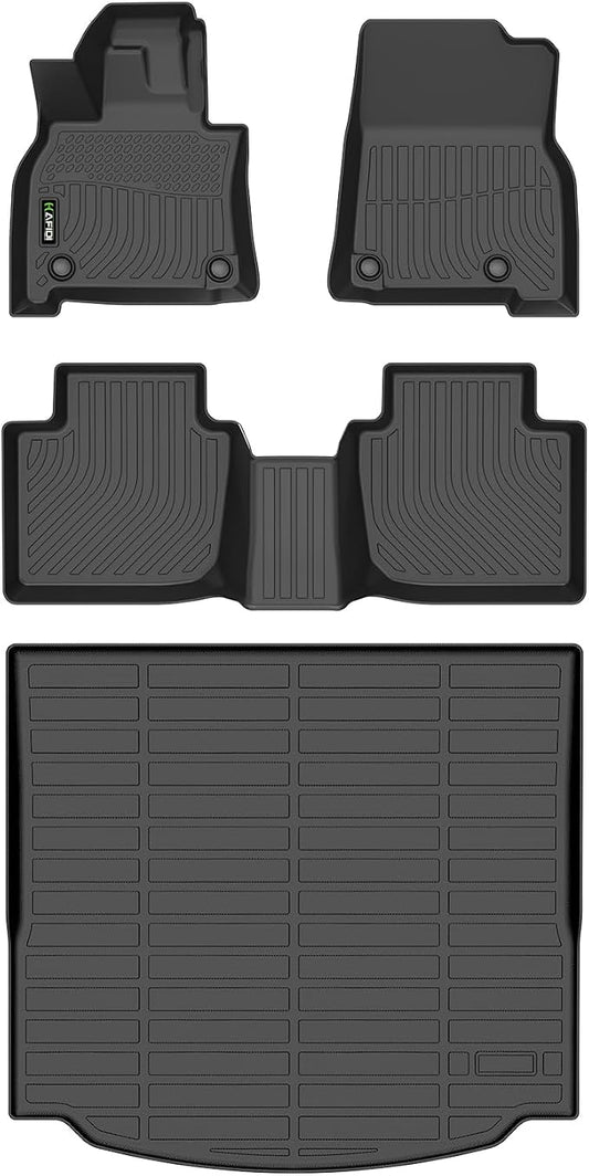HAFIDI® Floor Mats & Cargo Liner Set Fit for 2026 Mazda CX5 Car Mats for All Weather Floor Liners Protection TPE Anti-Slip Automotive Full Set Custom Mazda CX-5 Accessories - Black