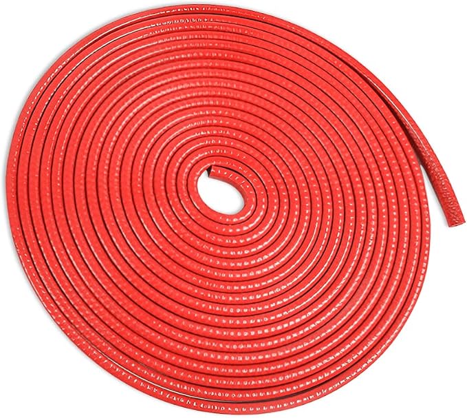 Car Door Edge Guards, 16Ft Universal Rubber Seal Protector U Shape Edge Trim Car Door Edge Protection for Most Car, Aluminum Boat Edge Guards (Red/16FT) | Universal fit, most cars/SUVs/trucks, rubber seal, press-on channel, no glue, check thick strips,...