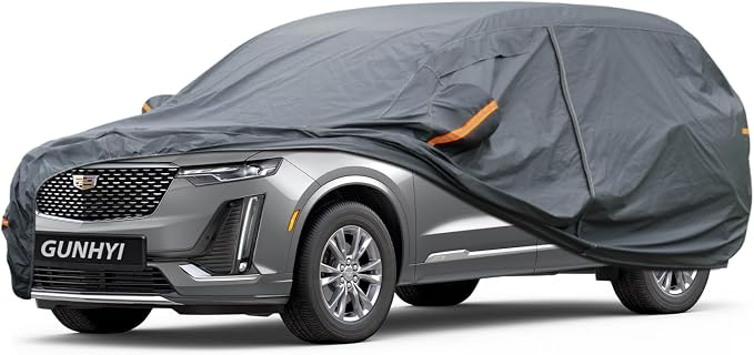 GUNHYI Premium Car Cover Custom Fit Cadillac XT6, 16 Layers Heavy Duty Car Cover Waterproof All Weather with Zipper Door for Sun Rain Snow Dust Uv Protection