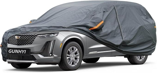 GUNHYI Premium Car Cover Custom Fit Cadillac XT6, 16 Layers Heavy Duty Car Cover Waterproof All Weather with Zipper Door for Sun Rain Snow Dust Uv Protection