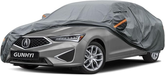 GUNHYI Premium Car Cover Custom Fit Acura ILX, 16 Layers Heavy Duty Car Cover Waterproof All Weather with Zipper Door for Sun Rain Snow Dust Uv Protection