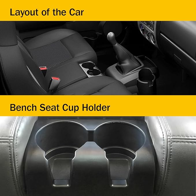 Car Cup Holder, Automotive Cup Holders, 89039574 Bench Seat Cup Holder Dual Cupholder Insert Drink Storage Fit for Colorado 2004‑2012
