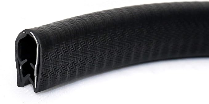 QWORK U-Shape Edge Trim, 10 Feet Weather Stripping Car Door Edge Protector, Flexible Push-On Rubber Guard for 1/4" Sharp Metal Edges