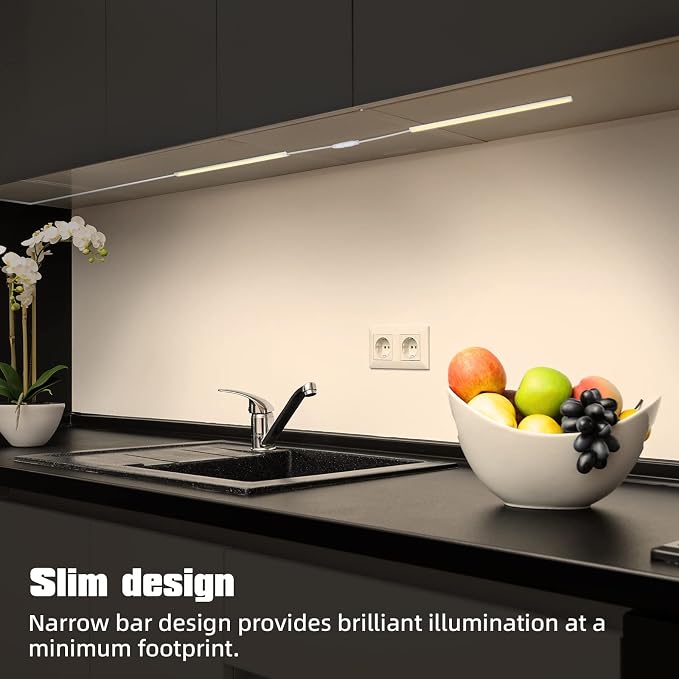 Under Cabinet LED Lights, Dimmable Under Cabinet Lighting, 4 Pack LED Lights for Kitchen Under Cabinet, Under Counter Light Natural White 4500K