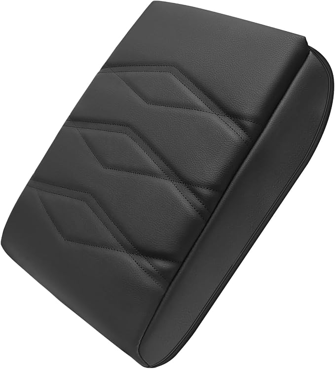 Muslogy Center Console Armrest Cover Fit for Volkswagen Atlas & Cross Sport 2024-2026 Accessories, Comfort Armrest Pad Console Lid Cushion Vegan Leather 1-Inch Extra Thick