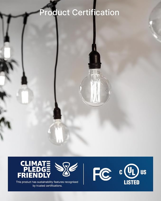 FLSNT 6 Pack G25 LED Globe Edison Bulbs for Bathroom Vanity & Mirror Lighting, 5000K Daylight, CRI90+ Dimmable, 40W Equivalent, 400LM, E26 Base, Clear Glass Decorative Bulbs