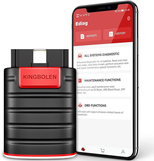 KINGBOLEN Ediag OBD2 Scanner Bluetooth, Full System Bidirectional Scan Tool | All Software 1 Year Update For iOS & Android, Active Test Code Reader with ECU Function, 15+ Reset Service, FCA AutoAuth