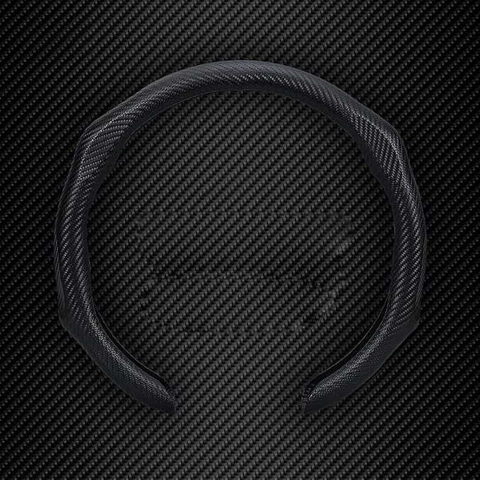 Quick Install Sporty Carbon Fiber Pattern Steering Wheel Cover Universal fit 14½ to 15 inches Car Sendan Coupe SUV Pickup 14.5 to 15