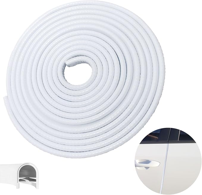 Car Door Edge Guards, 32.8Ft(10m) Car Door Protector Edge Guards Rubber Seal, Doors Edge Trim U Shape Edge Guards for Cars Trucks Suvs (White)