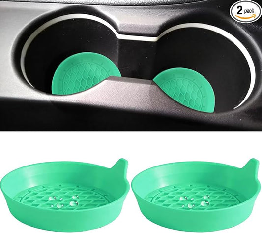 2 PCS Car Cup Coasters, Universal Cup Holder Coaster for Car Accessories, CupHolders Insert for Women Non-Slip Silicone Car Cup Holder Coasters