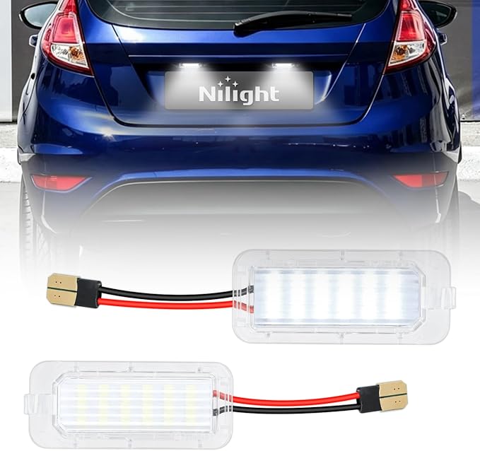 Nilight License Plate Lights Compatible with 2011-2023 Ford Explorer | Compatible with 2011-2023 Ford Explorer etc., 18-SMD 6000K LEDs, IP67 waterproof, plug-and-play OEM replacement.