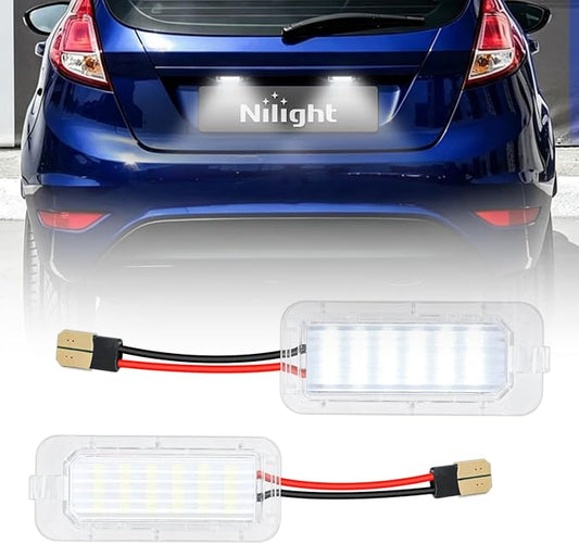 Nilight License Plate Lights Compatible with 2011-2023 Ford Explorer | Compatible with 2011-2023 Ford Explorer etc., 18-SMD 6000K LEDs, IP67 waterproof, plug-and-play OEM replacement.