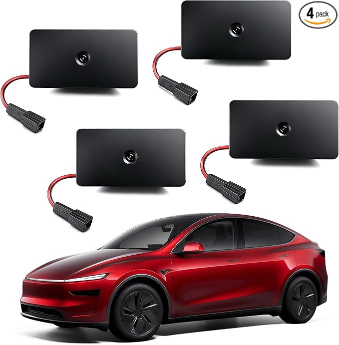 LOWEEY Car Door Lights Logo Projector, Tesla Accessories for Model Y 3 X S | 4K HD Puddle Lights Compatible with Model Y Juniper Model 3 Highland S X, Ultra-Bright No Fade 3D Laser Welcome Light(4 Pack)